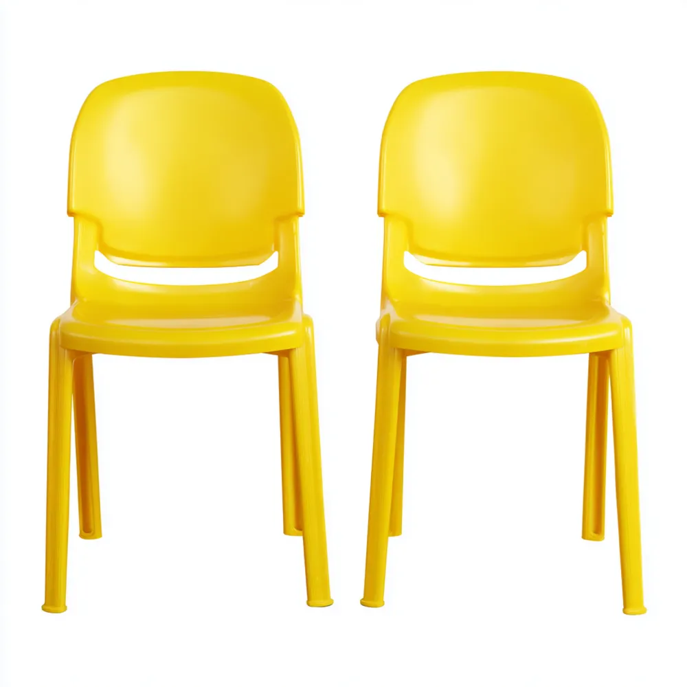 Sedie da pranzo Set di 2 Plastica Gialle Design Moderno 45x50x80 cm