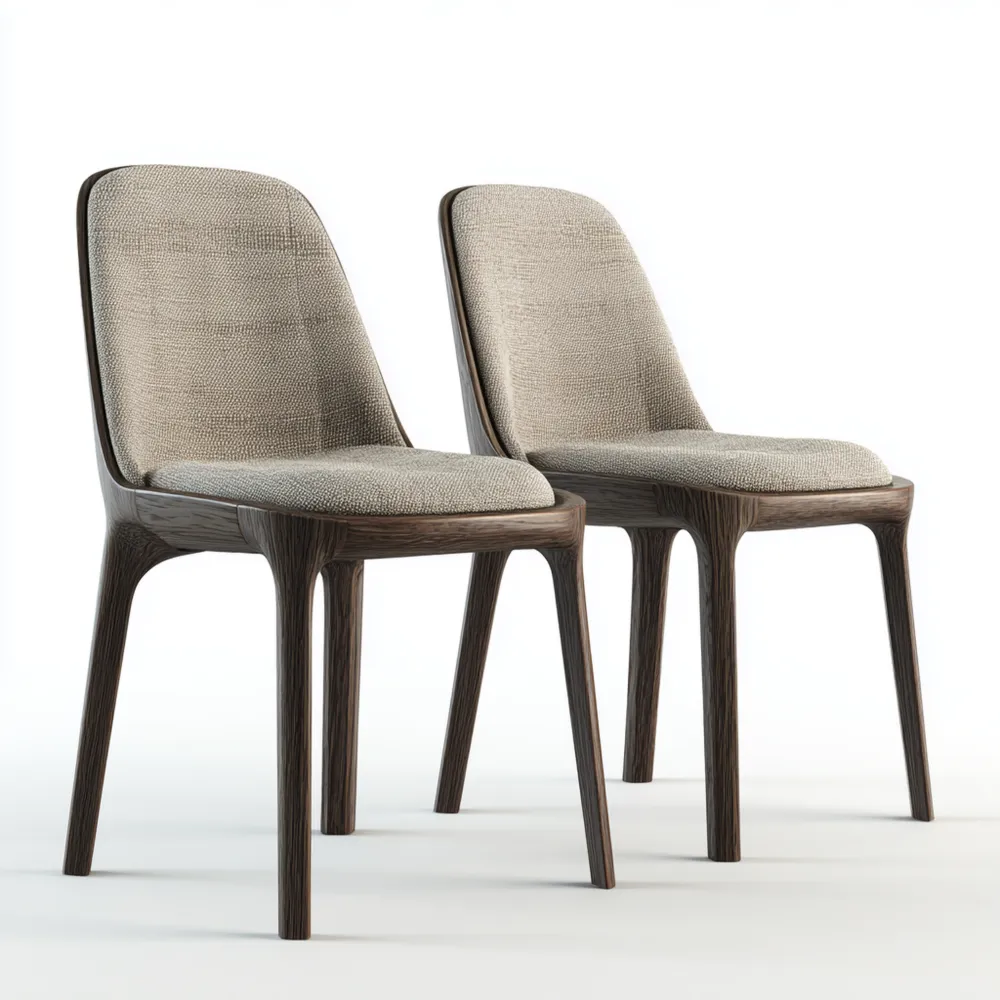 Sedie da pranzo 45x55x85 cm Imbottite Tessuto Marrone chiaro - Design Moderno