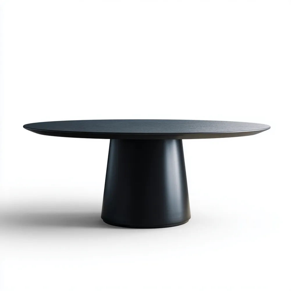 Tavolo da pranzo rotondo in legno nero 120x120x75 cm – Design moderno