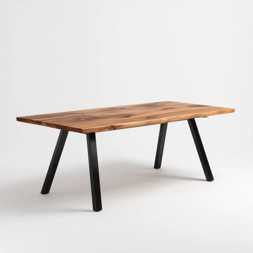 Tavolo da pranzo in legno massello 200x100x75 cm - stile industriale