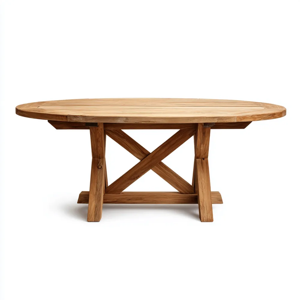 Tavolo da pranzo in legno di teak 210x100x75 cm - Design rustico