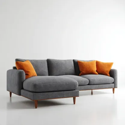 Divano angolare tessuto 250x150x85 cm - Grigio - Design moderno