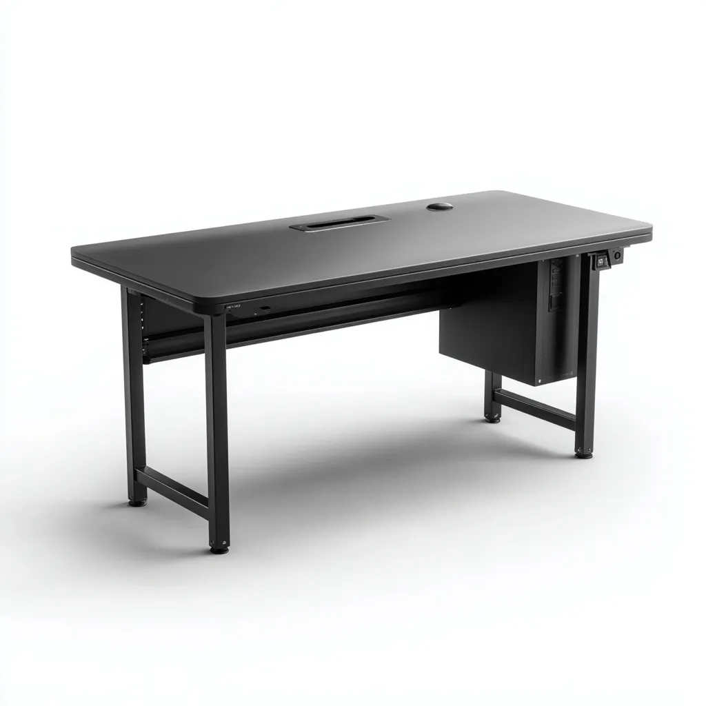 Scrivania in metallo 160x75x75 cm - nero - per ufficio - stile moderno-Roomgohaus