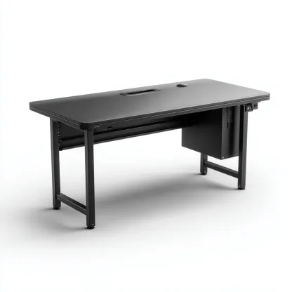 Scrivania in metallo 160x75x75 cm - nero - per ufficio - stile moderno-Roomgohaus