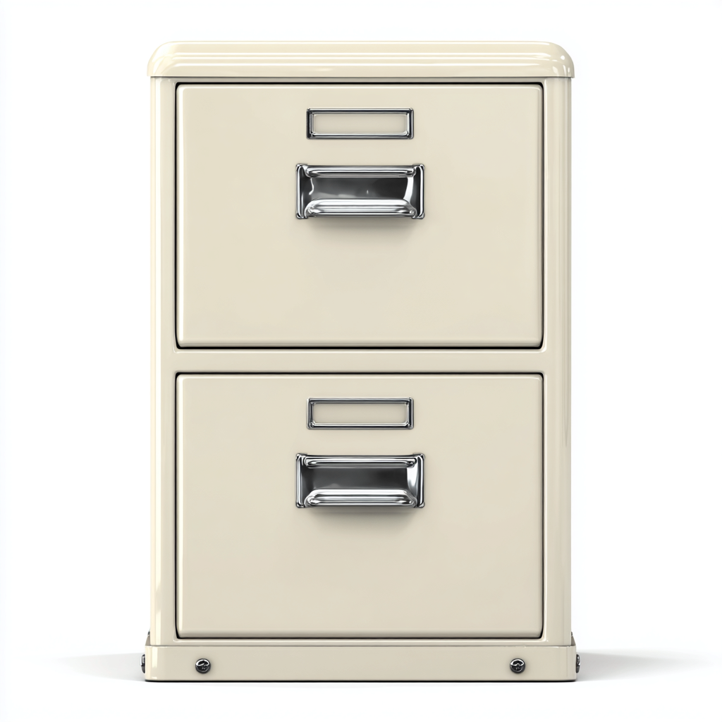 Armadio per ufficio in metallo 42x55x78 cm - crema - per archivio - stile vintage-Roomgohaus