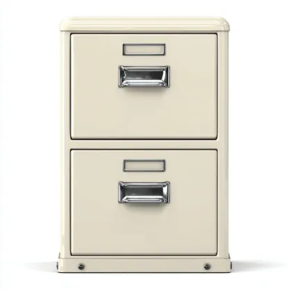 Armadio per ufficio in metallo 42x55x78 cm - crema - per archivio - stile vintage-Roomgohaus