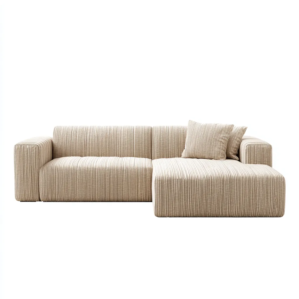 Divano angolare Tessuto 260x165x85 cm - Beige - Stile moderno-Roomgohaus