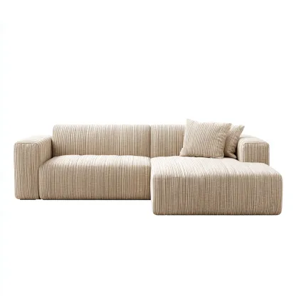 Divano angolare Tessuto 260x165x85 cm - Beige - Stile moderno-Roomgohaus