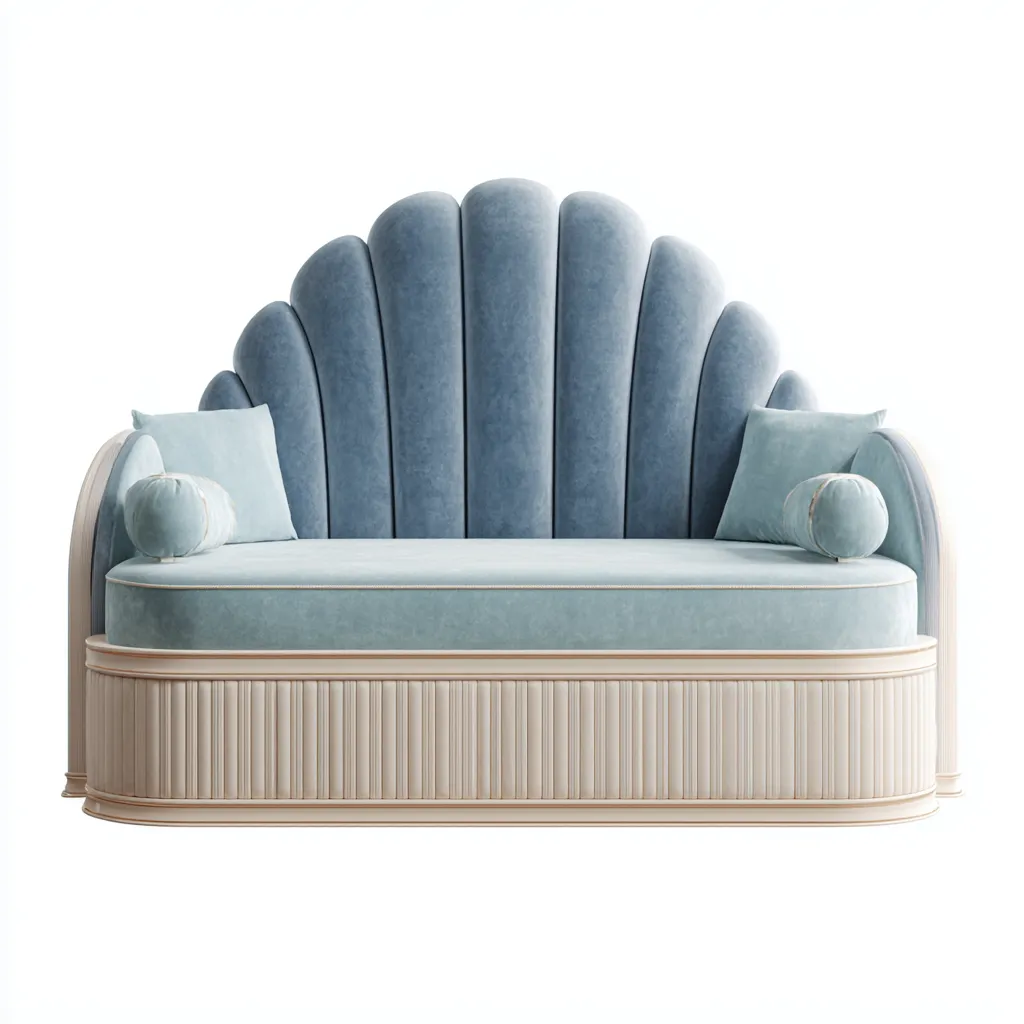 Divano letto in velluto 190x80x110 cm - azzurro-beige - design elegante per camera da letto-Roomgohaus