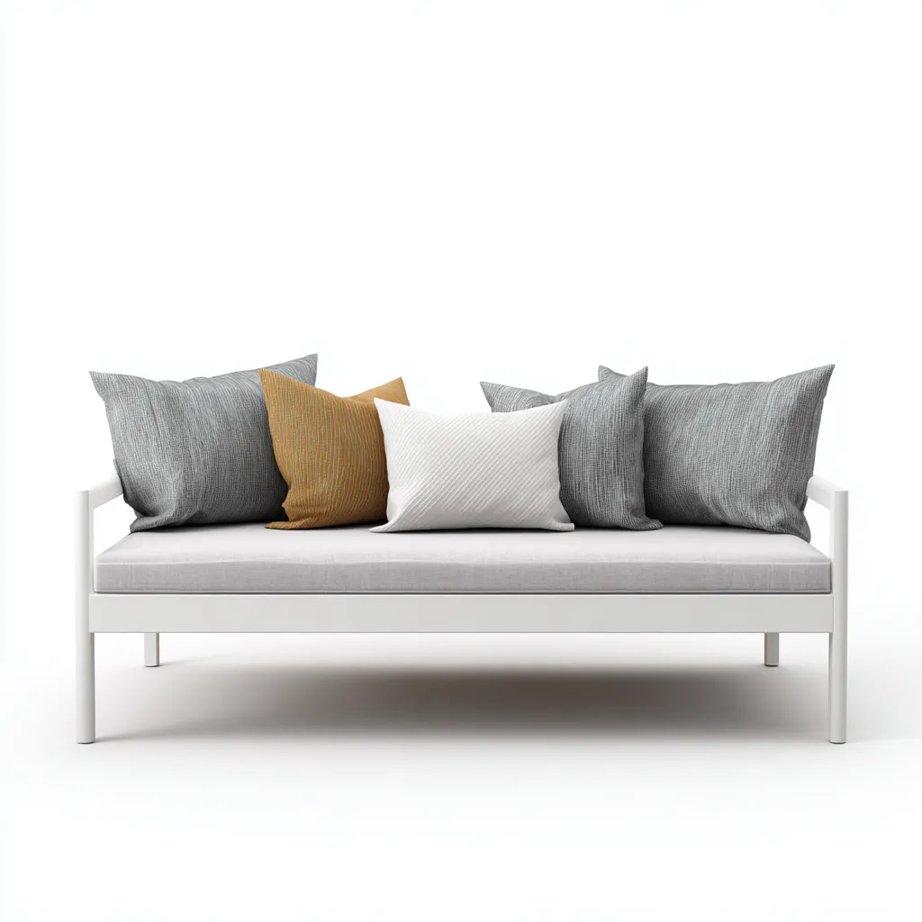 Divano letto in metallo 190x85x85 cm - bianco-grigio - design moderno per camera da letto-Roomgohaus