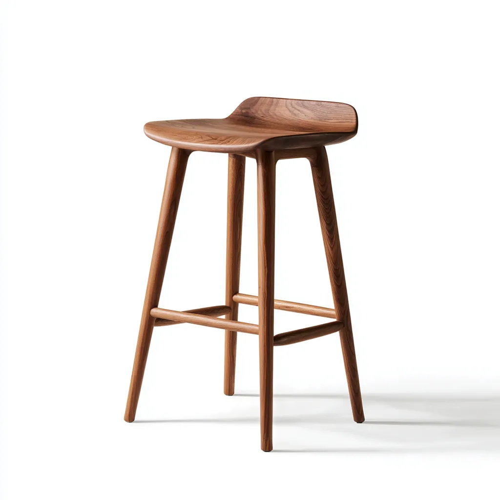 Sgabello da bar in legno massello 43x46x74 cm - marrone - per cucina - stile moderno-Roomgohaus