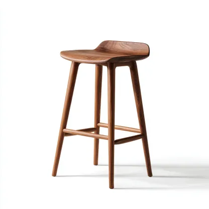 Sgabello da bar in legno massello 43x46x74 cm - marrone - per cucina - stile moderno-Roomgohaus