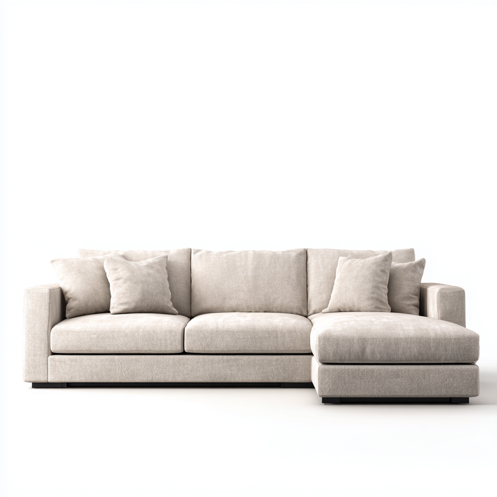 Divano angolare Tessuto 270x165x90 cm - Beige - Stile moderno-Roomgohaus