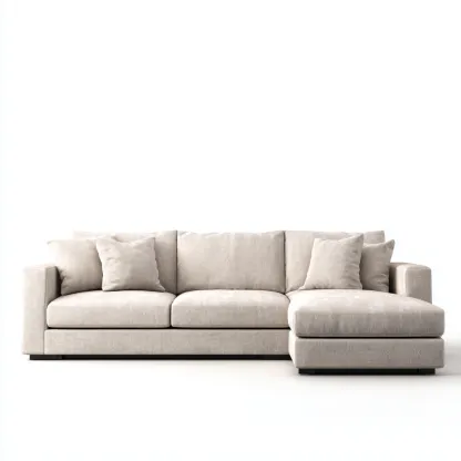 Divano angolare Tessuto 270x165x90 cm - Beige - Stile moderno-Roomgohaus