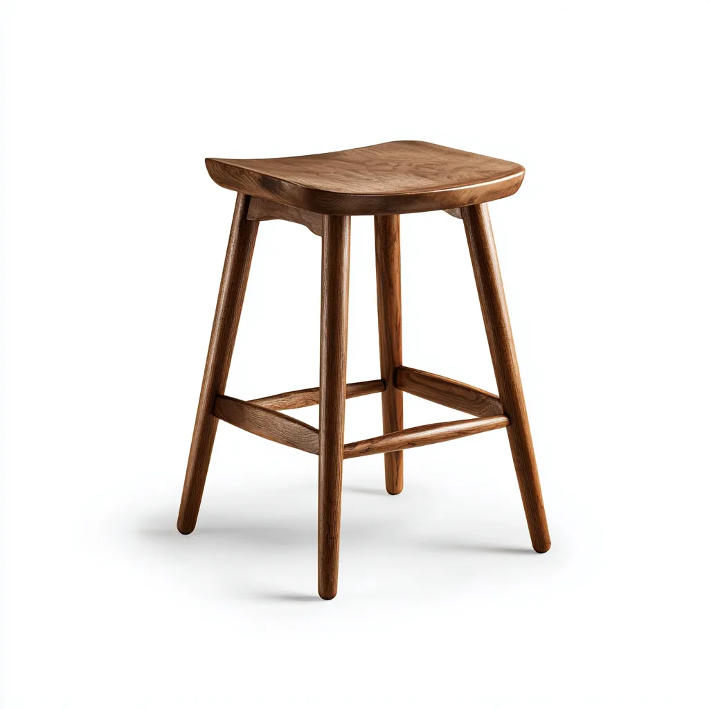 Sgabello da bar in legno massello 43x45x70 cm - marrone - per cucina - stile moderno-Roomgohaus