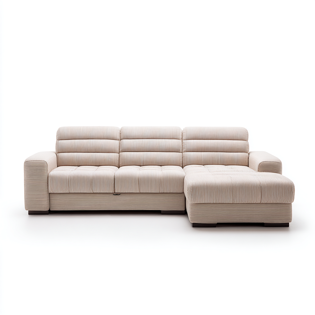 Divano angolare Tessuto 270x170x88 cm - Beige - Stile moderno-Roomgohaus