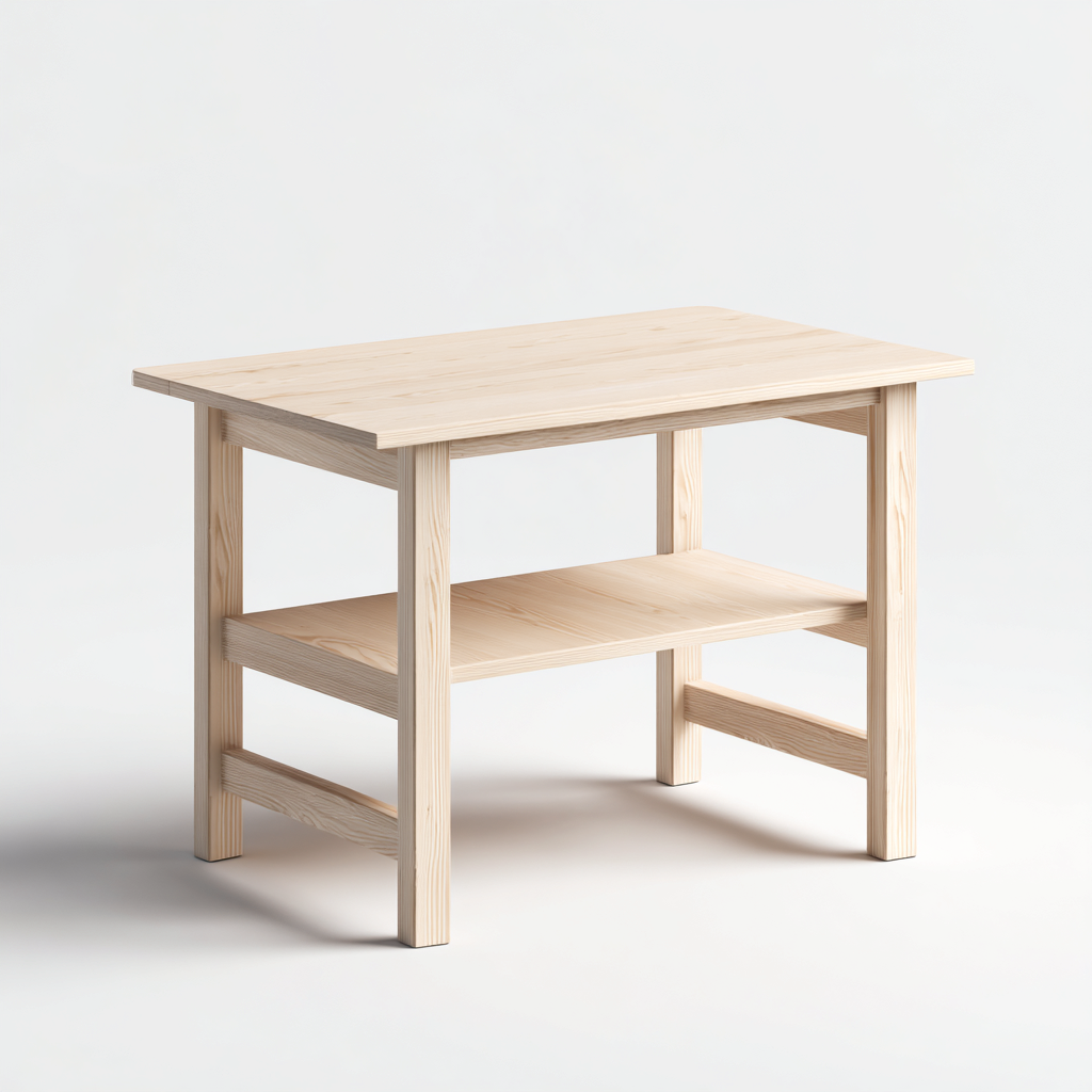 Scrivania per bambini in legno 100x50x65 cm - legno naturale - design pratico per studio-Roomgohaus
