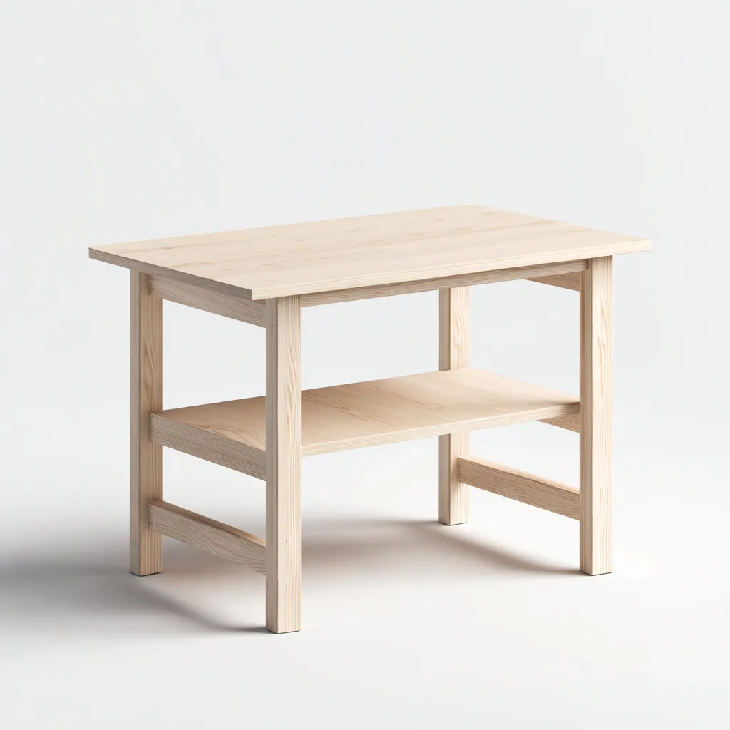 Scrivania per bambini in legno 100x50x65 cm - legno naturale - design pratico per studio-Roomgohaus