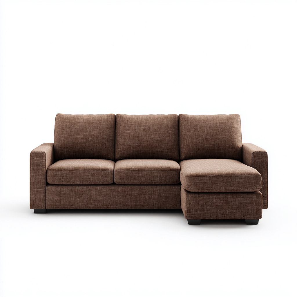 Divano angolare Tessuto 260x160x90 cm - Marrone - Stile moderno-Roomgohaus