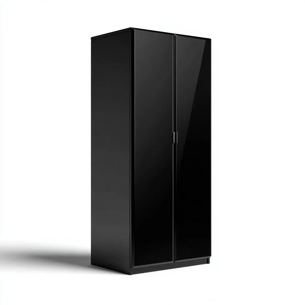 Armadio Legno-Legno verniciato 100x55x200 cm - Nero - Struttura moderna-Roomgohaus