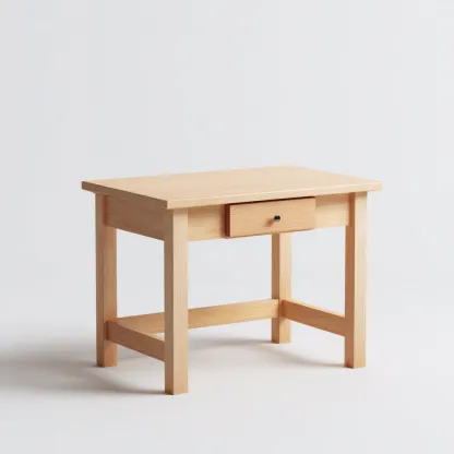 Scrivania per bambini in legno massello 90x50x60 cm - legno naturale - design compatto per studio-Roomgohaus