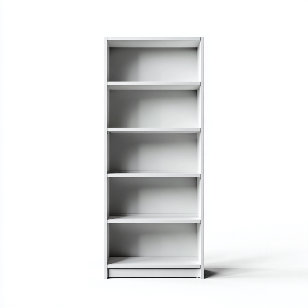 Libreria in legno 80x30x185 cm - bianco - adatta a soggiorno - design moderno-Roomgohaus