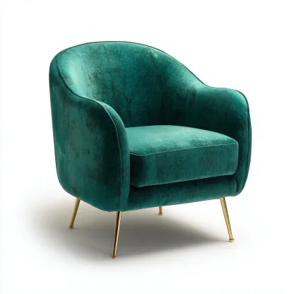 Poltrona Velluto Metallo 80x78x84 cm - Verde - Design moderno-Roomgohaus