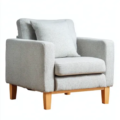 Poltrona Tessuto Legno 88x84x92 cm - Beige - Design moderno-Roomgohaus