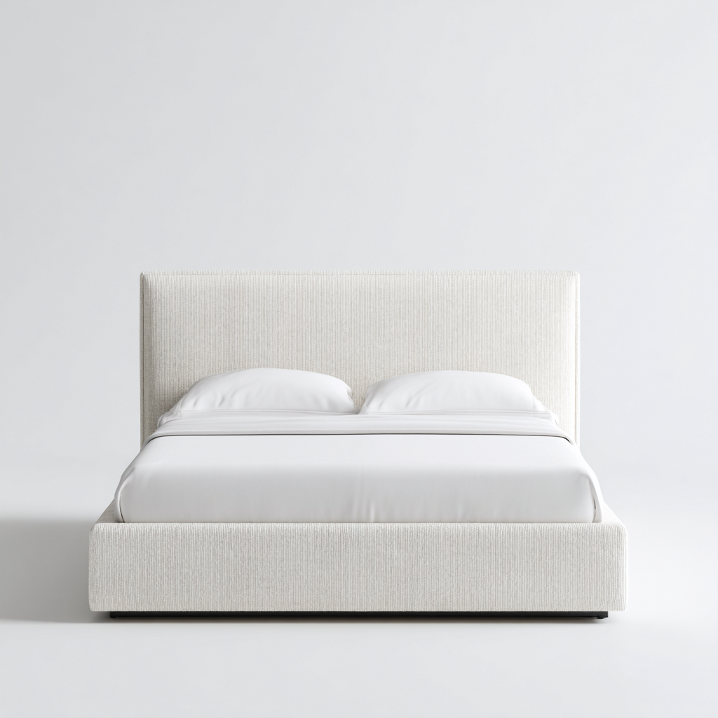 Letto matrimoniale Tessuto Legno 200x160x110 cm - Beige - Design moderno-Roomgohaus