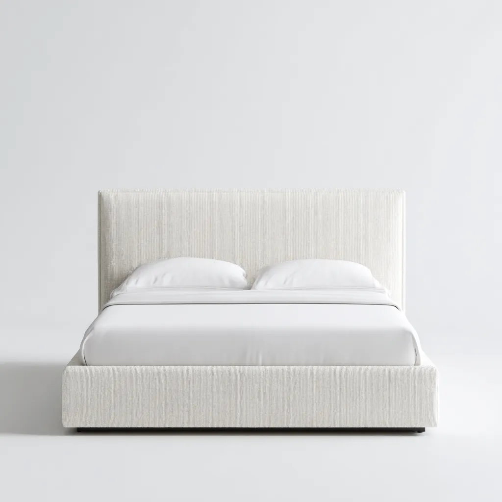 Letto matrimoniale Tessuto Legno 200x160x110 cm - Beige - Design moderno-Roomgohaus