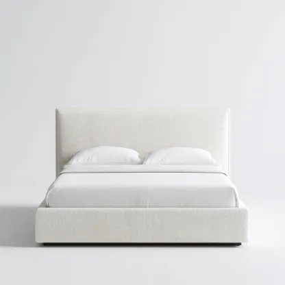 Letto matrimoniale Tessuto Legno 200x160x110 cm - Beige - Design moderno-Roomgohaus