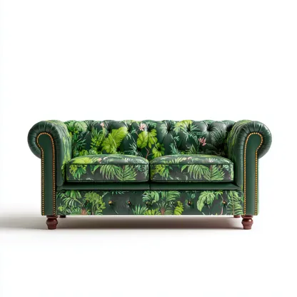 Divano lineare Pelle 165x85x88 cm - Verde - Stile vintage-Roomgohaus