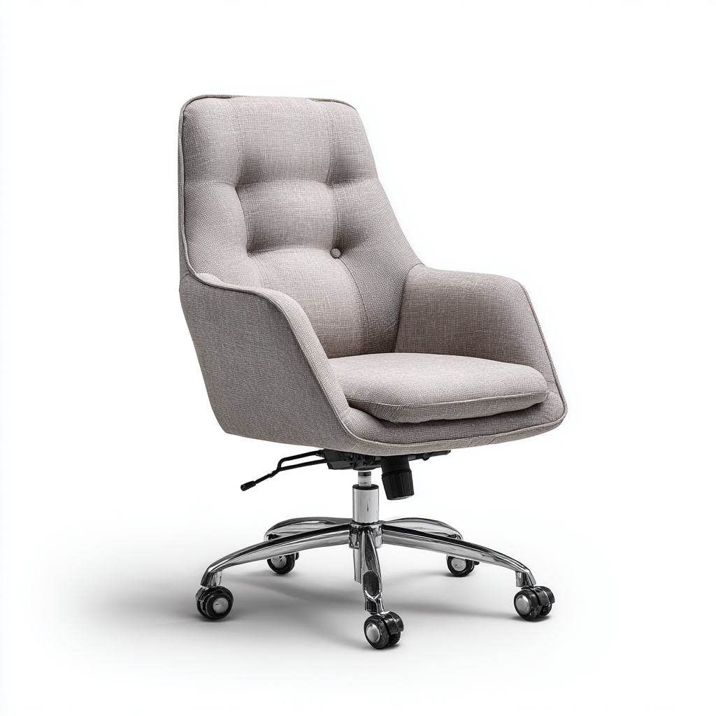 Sedia da ufficio in tessuto 62x60x98 cm - grigio - ergonomica - design moderno-Roomgohaus