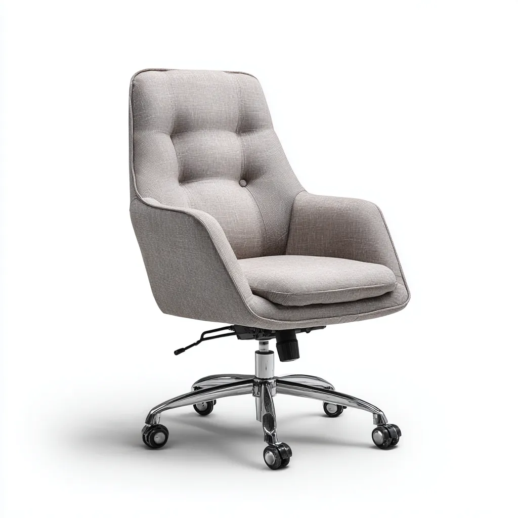 Sedia da ufficio in tessuto 62x60x98 cm - grigio - ergonomica - design moderno-Roomgohaus