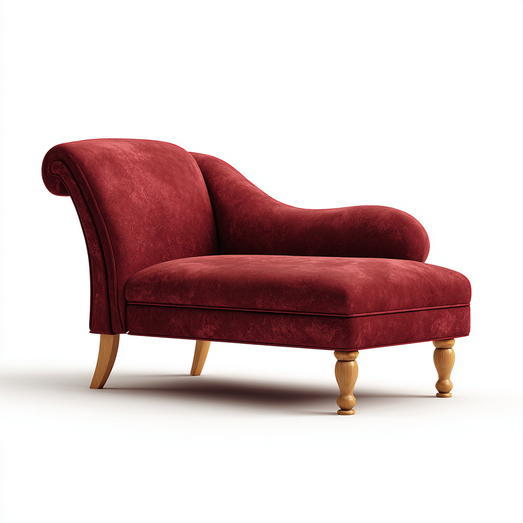 Chaise longue Tessuto Legno 180x80x85 cm - Rosso - Stile classico-Roomgohaus