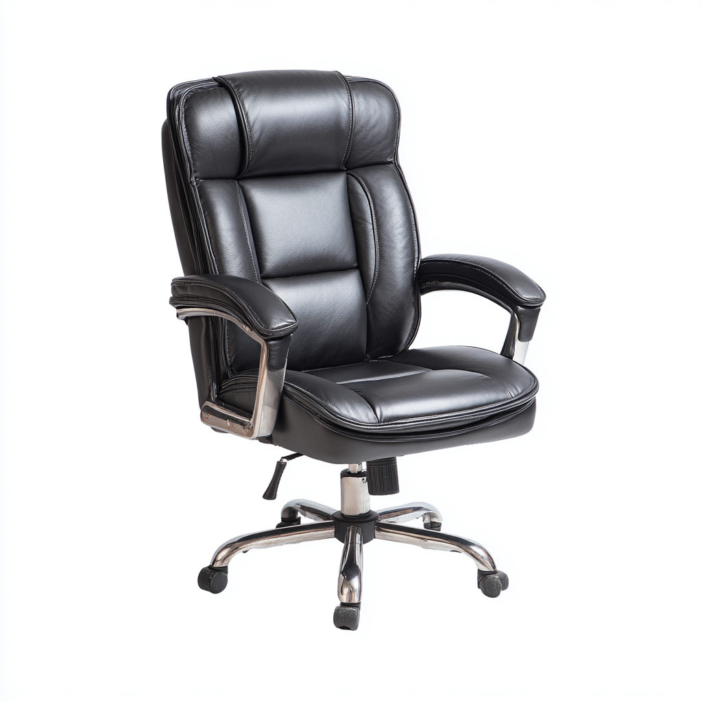 Sedia da ufficio in similpelle 72x68x118 cm - nero - imbottita - stile executive-Roomgohaus