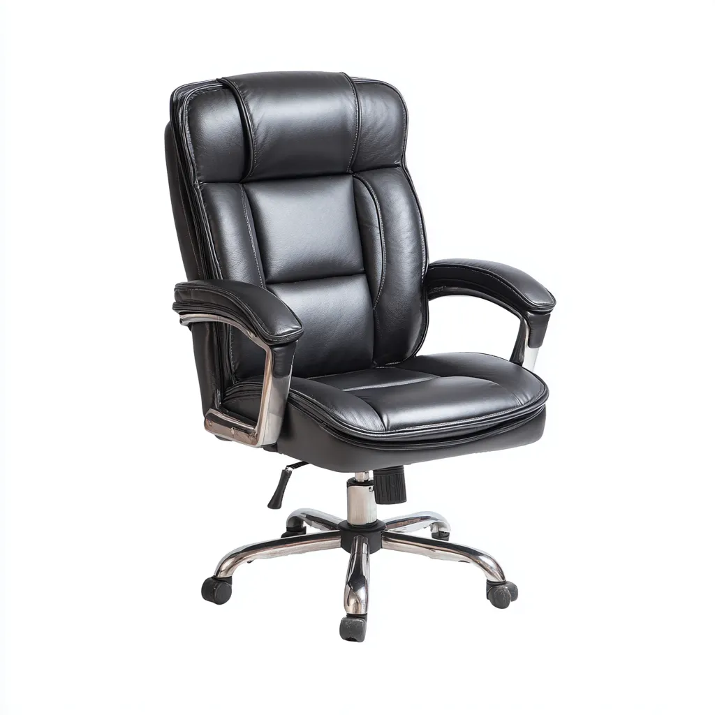 Sedia da ufficio in similpelle 72x68x118 cm - nero - imbottita - stile executive-Roomgohaus