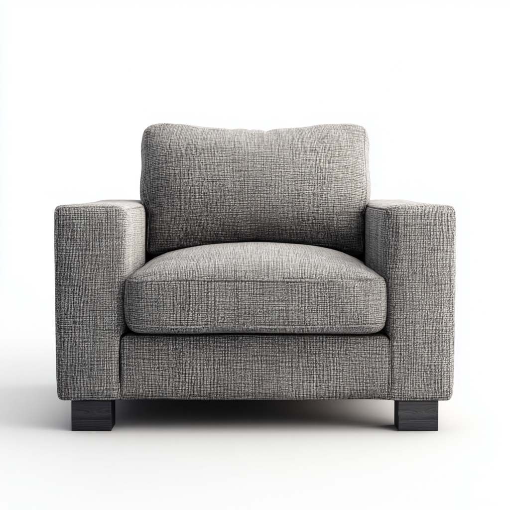 Poltrona Tessuto Legno 90x88x92 cm - Grigio - Design moderno-Roomgohaus