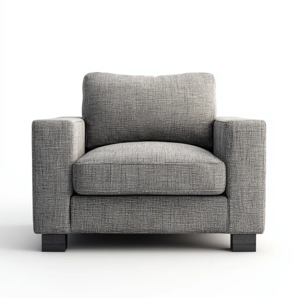 Poltrona Tessuto Legno 90x88x92 cm - Grigio - Design moderno-Roomgohaus