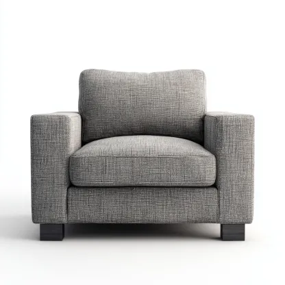 Poltrona Tessuto Legno 90x88x92 cm - Grigio - Design moderno-Roomgohaus