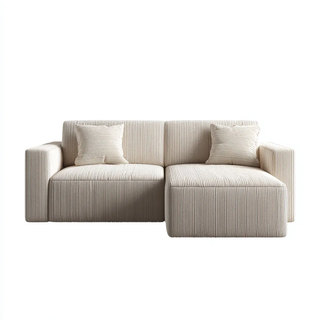 Divano angolare Tessuto 255x165x90 cm - Beige - Stile moderno-Roomgohaus