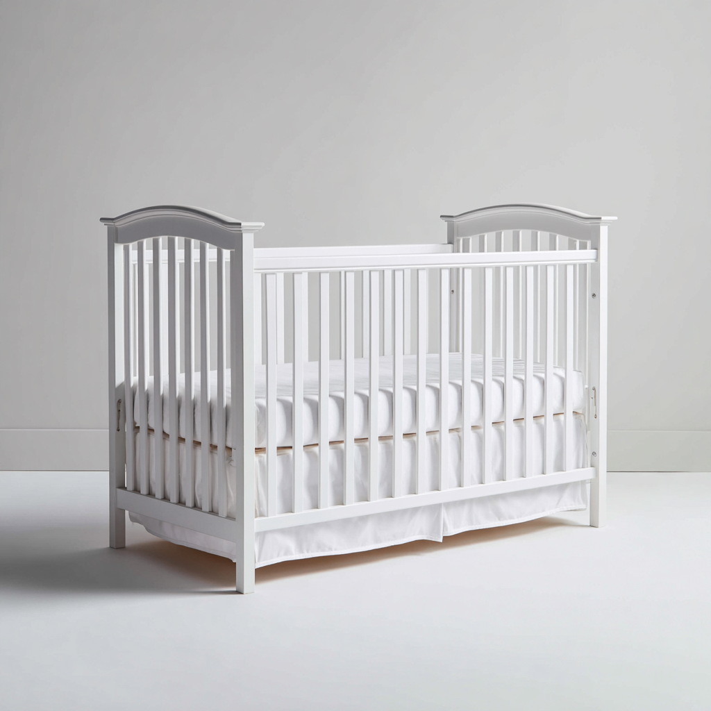 Lettino per bambini in legno 125x70x105 cm - bianco - adatto alla cameretta - design classico-Roomgohaus