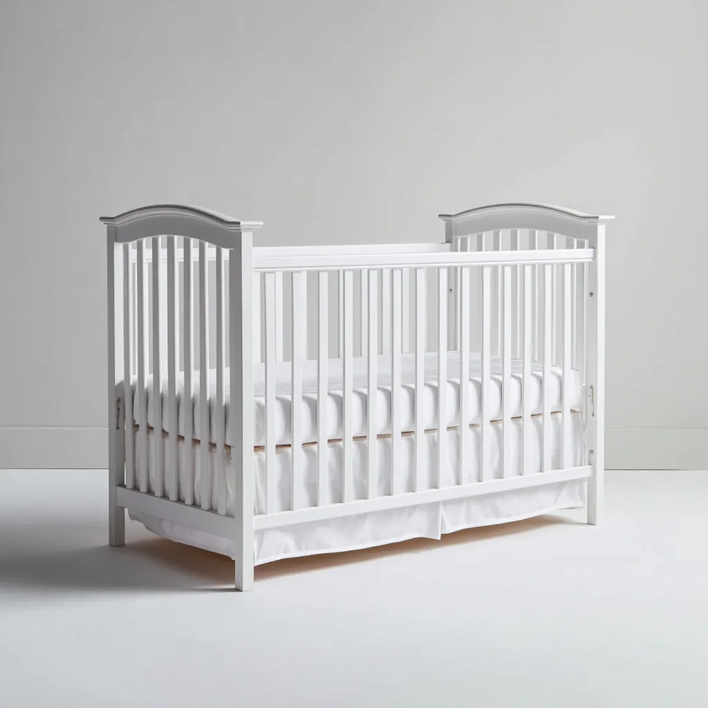 Lettino per bambini in legno 125x70x105 cm - bianco - adatto alla cameretta - design classico-Roomgohaus