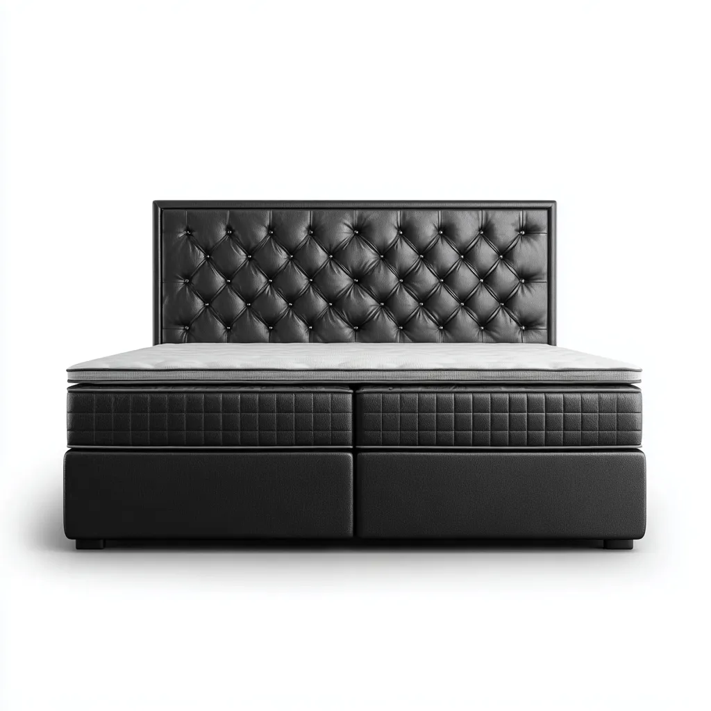 Letto matrimoniale Pelle Legno 200x160x120 cm - Nero - Design moderno-Roomgohaus