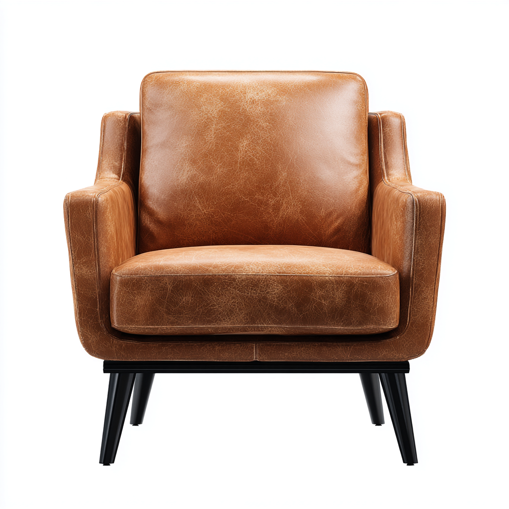 Poltrona Ecopelle Metallo 84x79x88 cm - Marrone - Design moderno-Roomgohaus