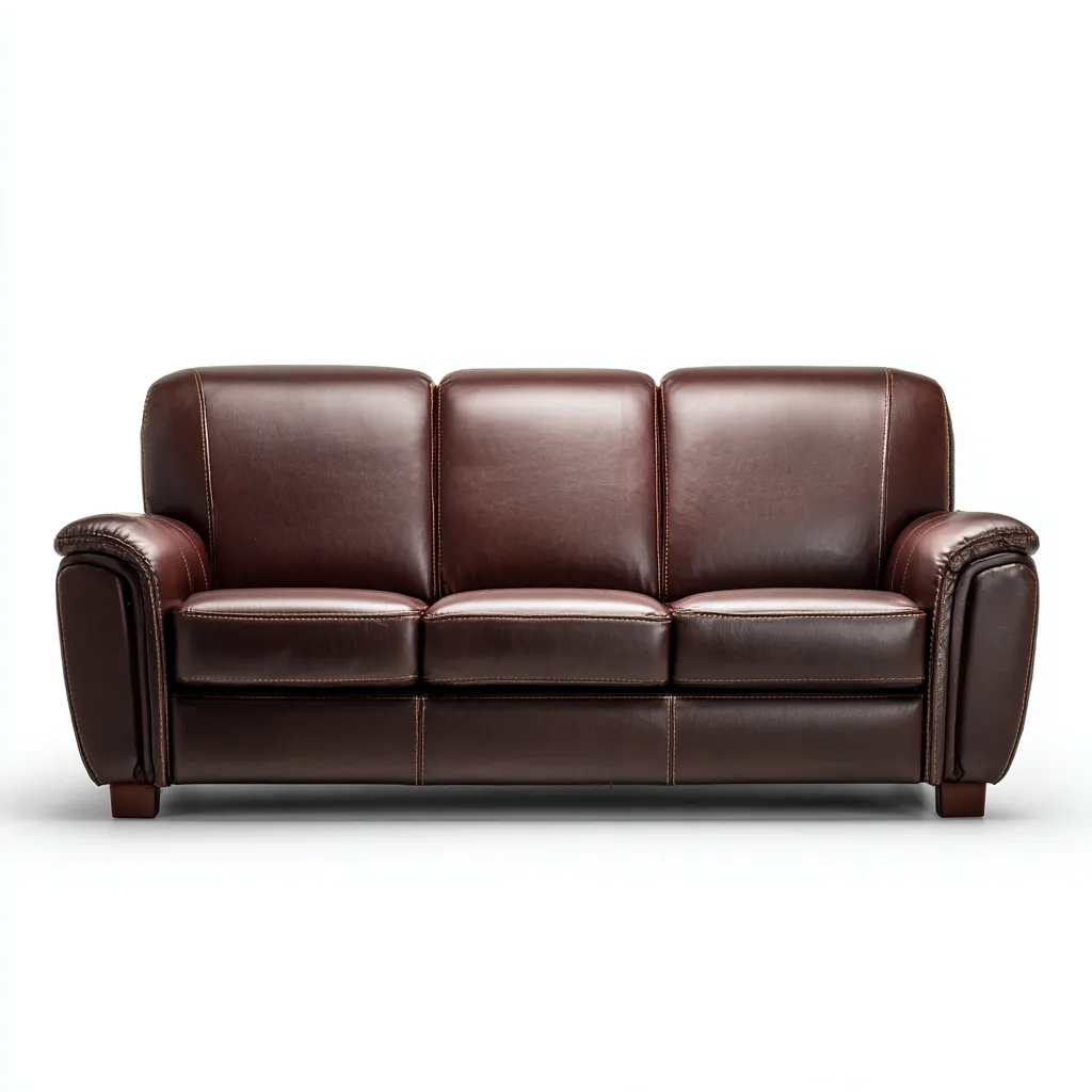 Divano lineare Pelle 200x90x95 cm - Marrone - Stile moderno-Roomgohaus