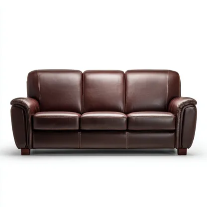 Divano lineare Pelle 200x90x95 cm - Marrone - Stile moderno-Roomgohaus