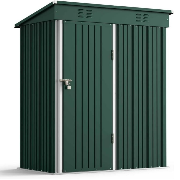 Zocalo Cobertizo de Almacenamiento Exterior, Casa Prefabricada, 162x90x180cm-Verde