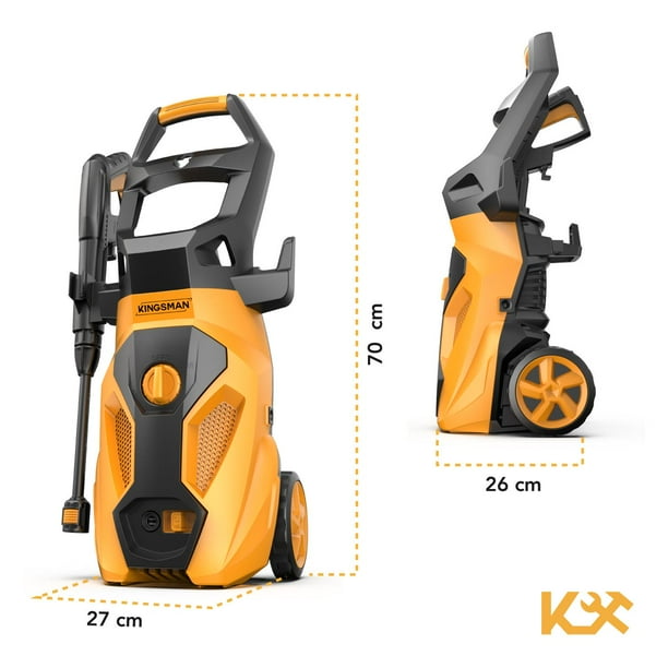 Hidrolavadora Eléctrica Portátil 2000 Psi + Cepillo + Accesorios Kingsman HIDROKING2000RM