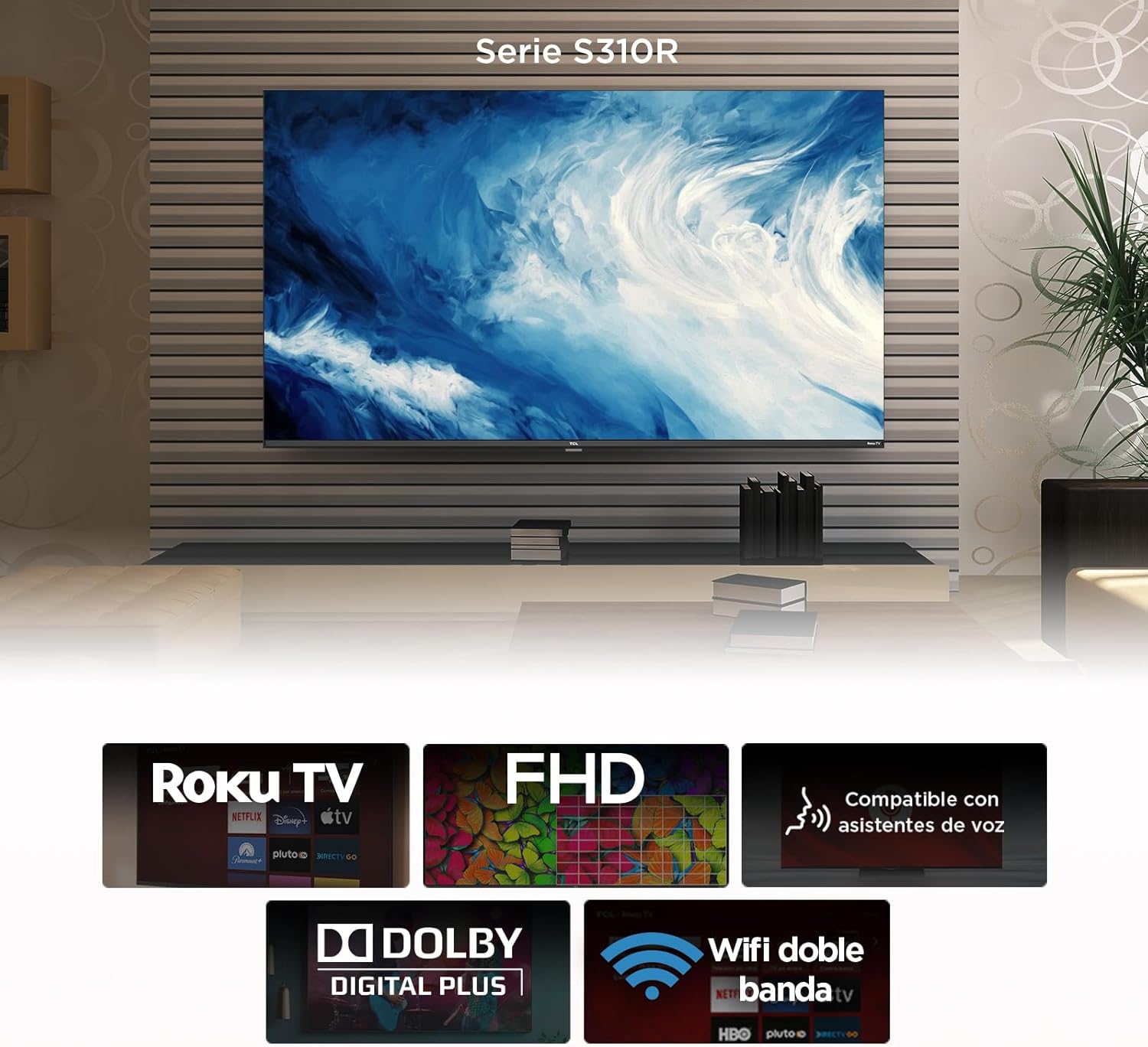 TCL Smart TV Pantalla 32" 32S310R FHD 2K